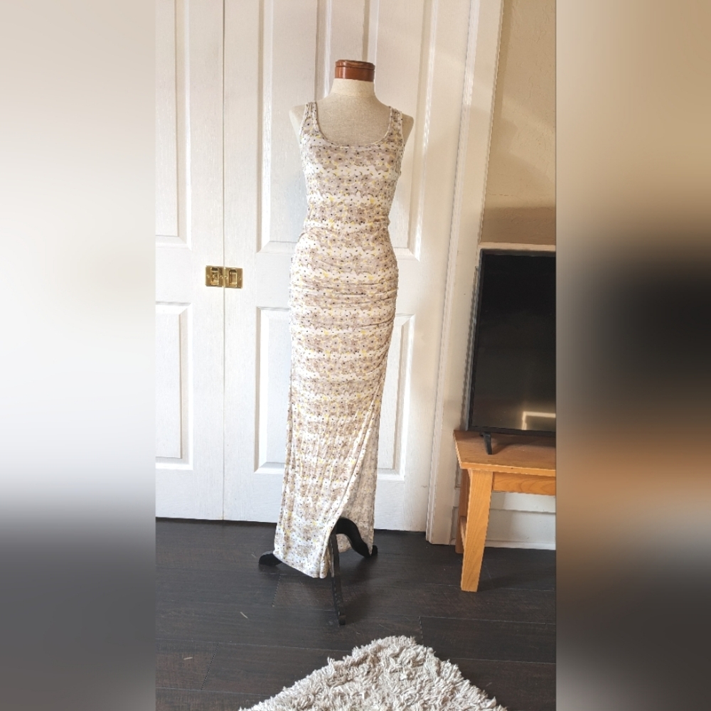 Victoria's Secret Floral Maxi Dress - Cream and Purple